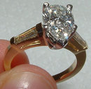 2.61 Ct. Diamonds pear cut ring two tone gold ring new