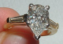 2.61 Ct. Diamonds pear cut ring two tone gold ring new