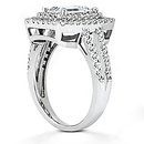 Big diamond ring emerald cut 2.79 ct. wedding ring gold