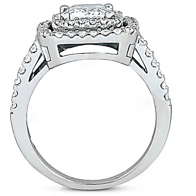 Big diamond ring emerald cut 2.79 ct. wedding ring gold