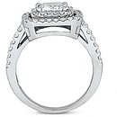 Big diamond ring emerald cut 2.79 ct. wedding ring gold