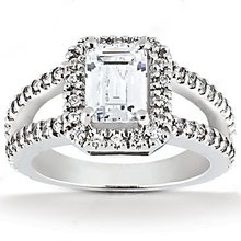 Big diamonds emerald cut engagement ring 2.71 Ct. gold
