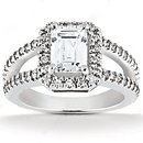 Big diamonds emerald cut engagement ring 2.71 Ct. gold