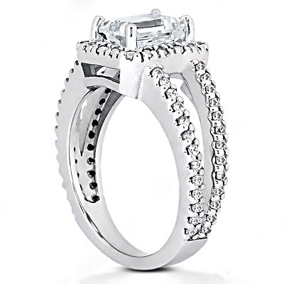 Big diamonds emerald cut engagement ring 2.71 Ct. gold