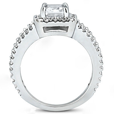 Big diamonds emerald cut engagement ring 2.71 Ct. gold