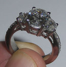 3.01 carats PLATINUM OVAL DIAMOND engagement ring