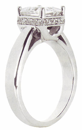 2.51 carats princess cut diamond engagement ring new