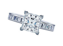3.26 Ct. diamonds engagement ring channel set ring gold