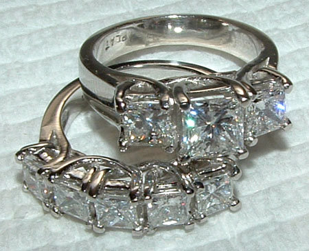 4.5 carat WHITE GOLD DIAMOND RING wedding band VVS