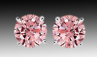 Big diamonds 4 ct. earrings pink diamond gold ear ring