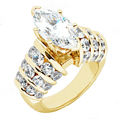 Yellow gold diamonds 3.75 carat engagement ring new