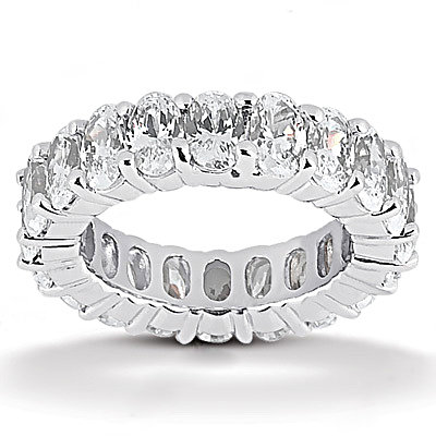 Oval cut diamond eternity wedding band 9.5 Ct. Diamonds
