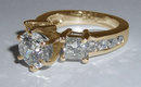 Diamonds engagement ring 4.51 ct. diamonds 3 stone ring