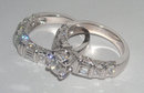 5.01 carats diamond bridal jewelry set ring and band