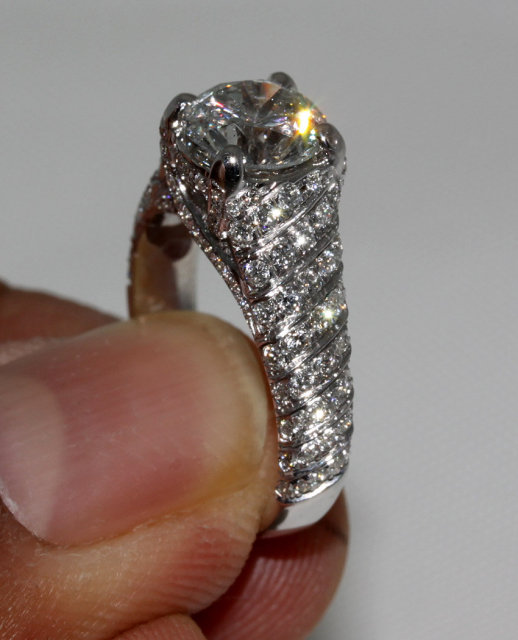 4 carat diamonds micro pave ring anniversary ring gold
