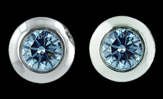 Big diamonds 4 ct. earrings blue diamond gold ear ring