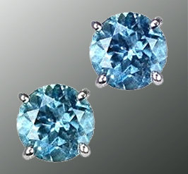 Big diamonds 4 ct. earrings blue diamond gold ear ring