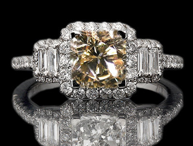 Brown diamond ring dark champagne 5.51 ct. diamond ring