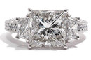 4.30 carat princess diamonds engagement ring 3 stone