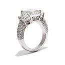 4.30 carat princess diamonds engagement ring 3 stone