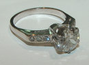 2.51 carat DIAMOND SOLITAIRE accents antique look ring