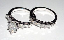 4.01 carats MARQUISE diamond ring and band set jewelry