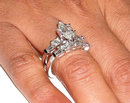 4.01 carats MARQUISE diamond ring and band set jewelry