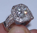 5.01 carat DIAMOND ENGAGEMENT RING radiant cut jewelry