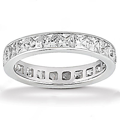 Diamonds F VS1 eternity wedding band 13.20 cts. gold