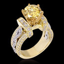 4.01 carat yellow canary diamonds engagement ring gold