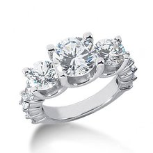 4.51 Carat diamond 3 stone ring F VVS1 diamonds & gold