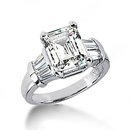 Emerald cut diamonds ring 3.51 Ct. diamonds gold ring