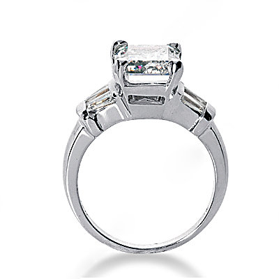 Emerald cut diamonds ring 3.51 Ct. diamonds gold ring