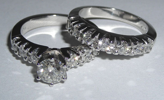 6.21 ct diamond engagement ring & band PLATINUM F VVS1