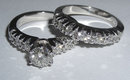 6.21 ct diamond engagement ring & band PLATINUM F VVS1