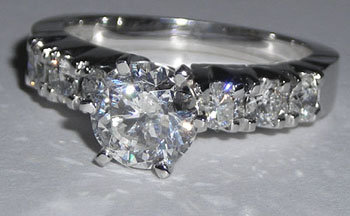 6.21 ct diamond engagement ring & band PLATINUM F VVS1