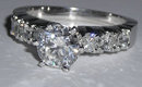 6.21 ct diamond engagement ring & band PLATINUM F VVS1