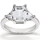 BIG RING 3.51 Ct. diamonds & gold emerald cut WEDDING