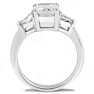 BIG RING 3.51 Ct. diamonds & gold emerald cut WEDDING