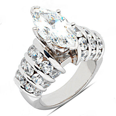 Big diamond ring marquise cut diamonds 4.75 ct. ring