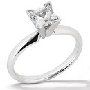 White gold solitaire princess cut DIAMOND RING 2.51 ct.