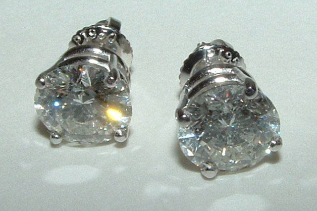 4 CARAT solitaires NEW diamond stud earrings ear ring