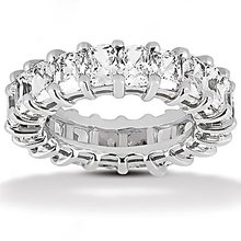 Emerald cut diamonds eternity wedding band 12 Cts. new