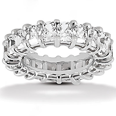 Emerald cut diamonds eternity wedding band 12 Cts. new