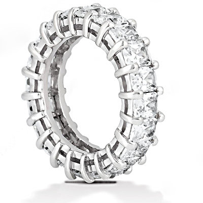 Emerald cut diamonds eternity wedding band 12 Cts. new