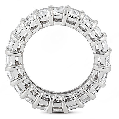 Emerald cut diamonds eternity wedding band 12 Cts. new