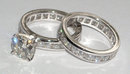 6.01 carats diamond engagement ring and band set