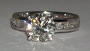 6.01 carats diamond engagement ring and band set