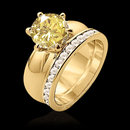 4 ct. fancy yellow diamonds engagement ring band set