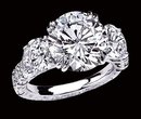 Big diamond ring 6 ct. diamonds 3 stone ring white gold